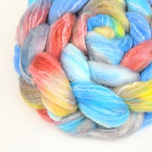 Hand Painted Top / Roving | Polwarth / Bamboo / Nylon | Neptune's Naptime