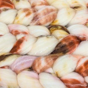Hand Painted Top / Roving | SW Merino / Bamboo / Nylon | Woodland Dream