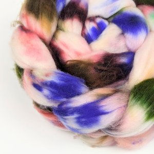 Hand Painted Top / Roving | Superwash 18.5 Micron Merino | Twilight Thicket