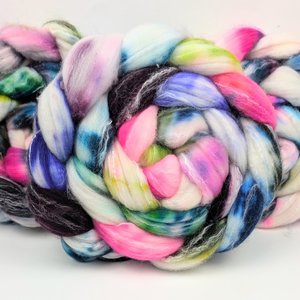 Hand Painted Top / Roving | SW Merino / Bamboo / Nylon | Jazzercise