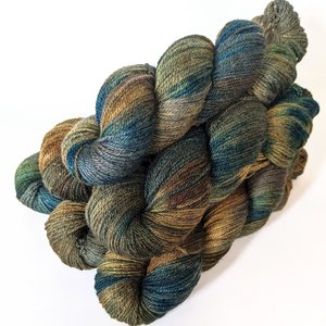 Hand Dyed. Hand Painted Yarn - BFL / Silk / Stellina - Kraken