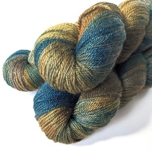 Hand Dyed. Hand Painted Yarn - BFL / Silk / Stellina - Kraken