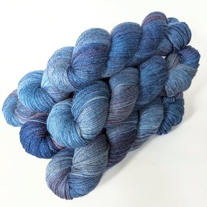 Hand Dyed. Hand Painted Yarn - BFL / Silk / Stellina - Ethereal 