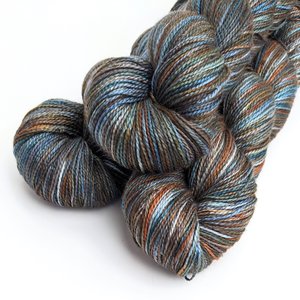 Hand Dyed. Hand Painted Yarn - Mulberry Silk - Fingering Weight Yarn - Terra Firma