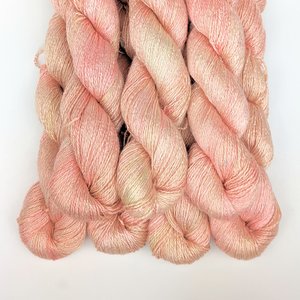 Hand Dyed. Hand Painted Yarn - Bamboo - Fingering Weight Yarn - Peachy Keen