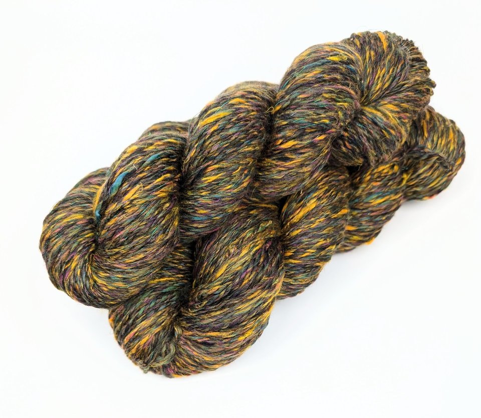 Handspun Thick and Thin Yarn | Merino / Bamboo / Silk | Hocus Pocus
