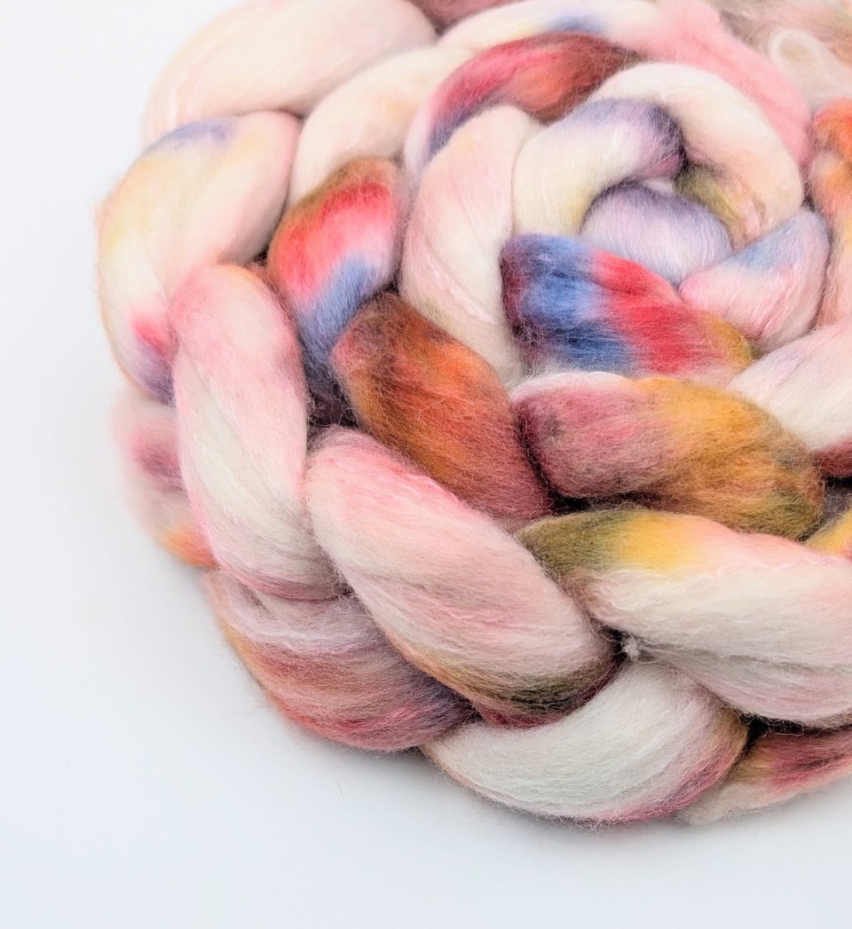Hand Painted Top / Roving | Merino / Cashmere / Silk | Marrakesh