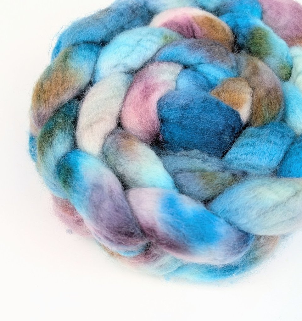 Hand Painted Top / Roving | BFL | Mermaid's Cove