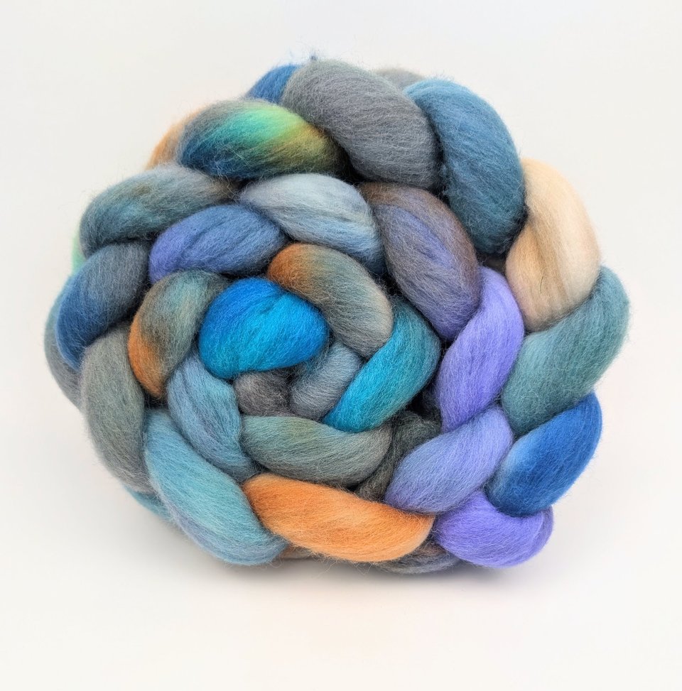 Hand Painted Top / Roving | Advent Day 14 | South American | Tsunami