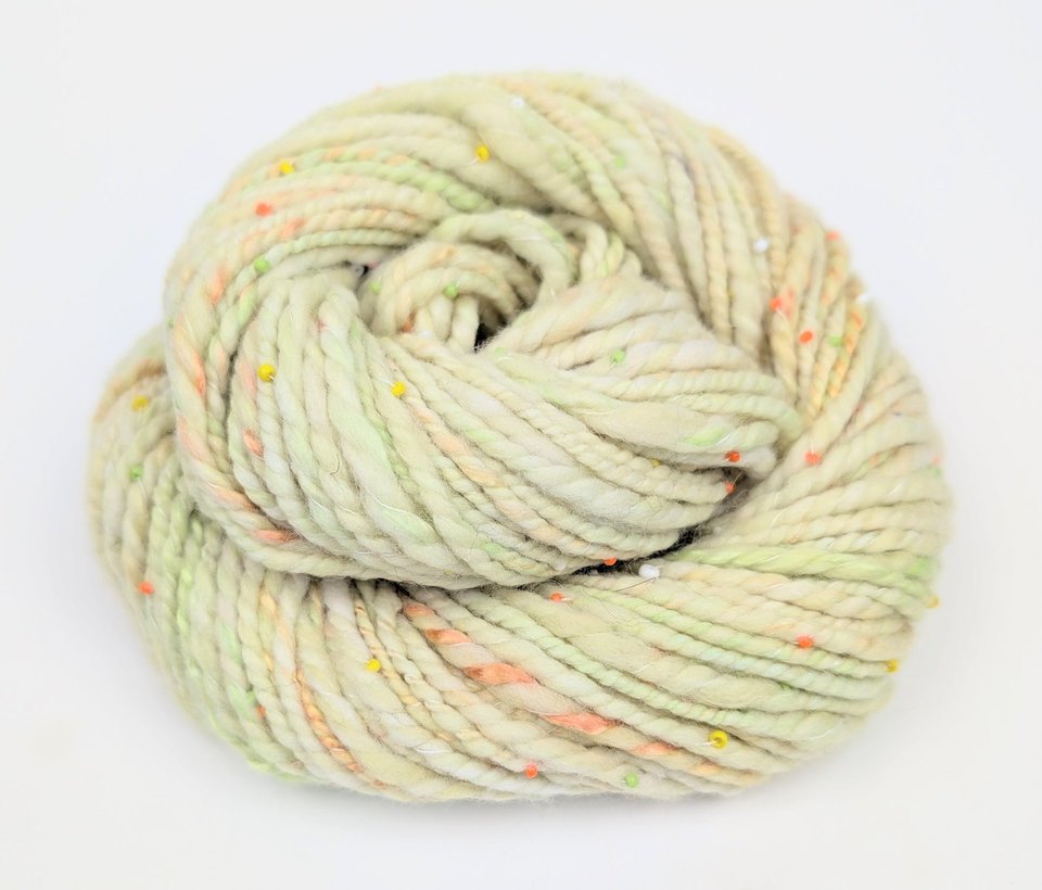 Handspun Beaded Yarn | Mixed Fibers