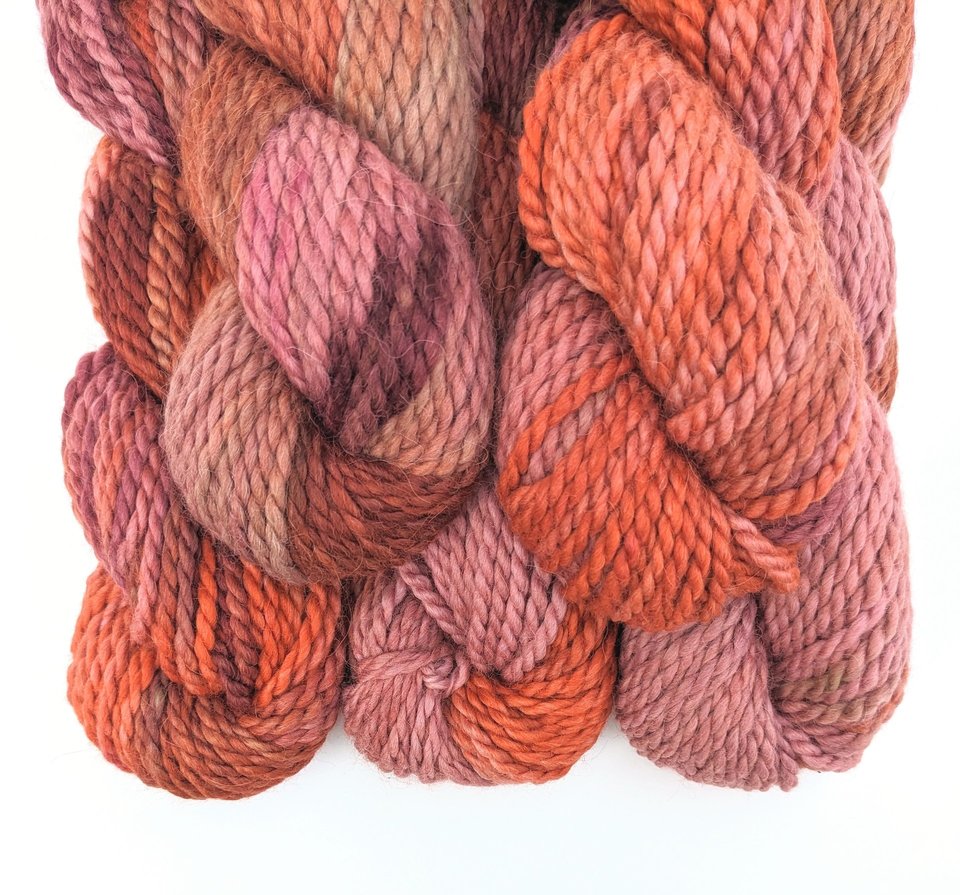Hand Dyed. Hand Painted Yarn - Baby Alpaca / Merino - Love Shack