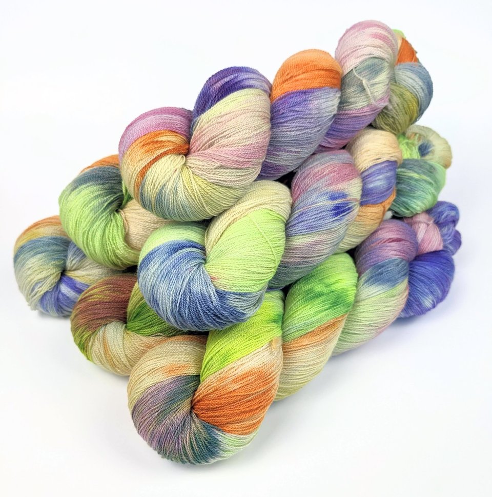 Hand Dyed / Painted Yarn | Lace Weight | Merino / Silk | Out Of This World 
