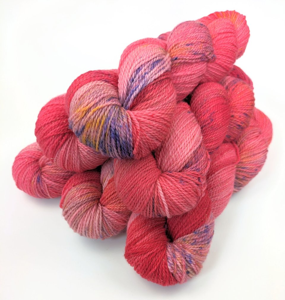 Hand Dyed / Painted Yarn | Fingering Weight | Merino / Nylon / Stellina | Think Pink