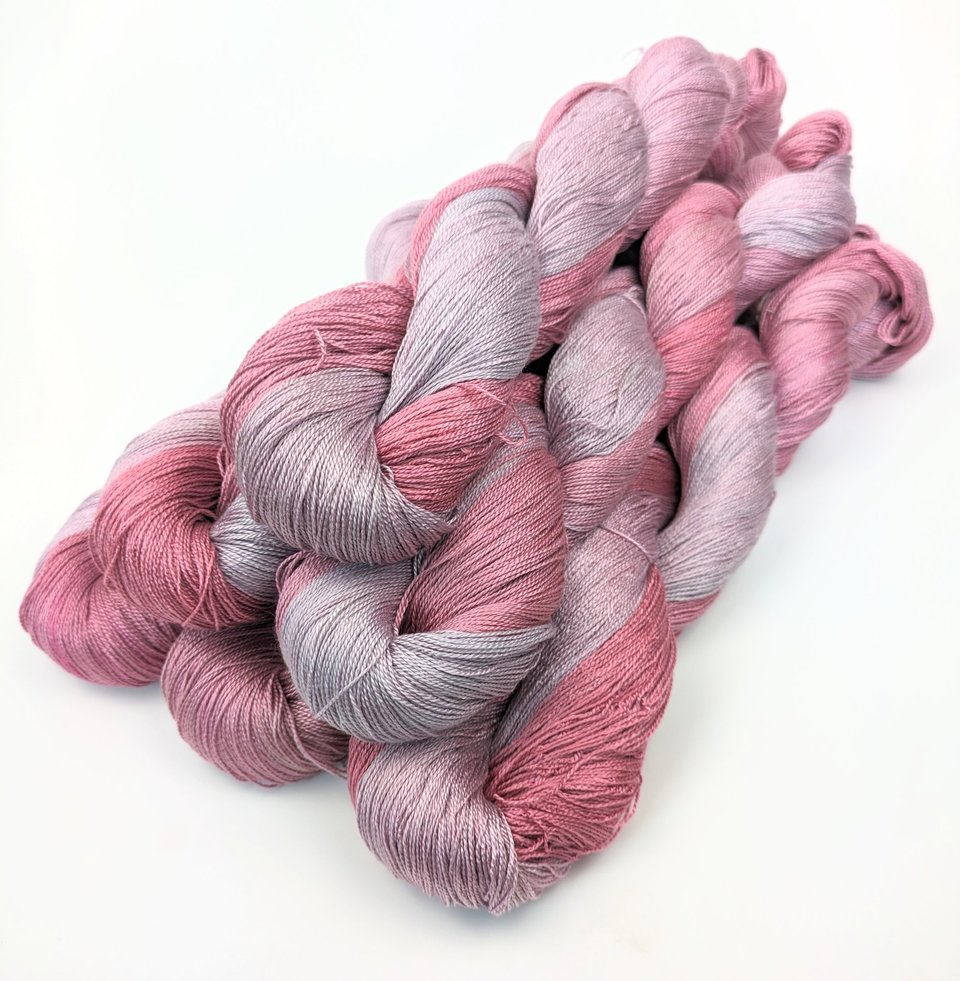 Hand Dyed. Hand Painted Yarn - Tencel - Lace Weight Yarn - High Society