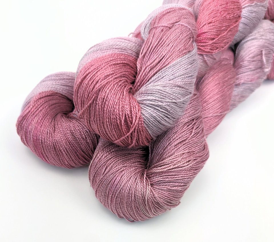 Hand Dyed. Hand Painted Yarn - Tencel - Lace Weight Yarn - High Society