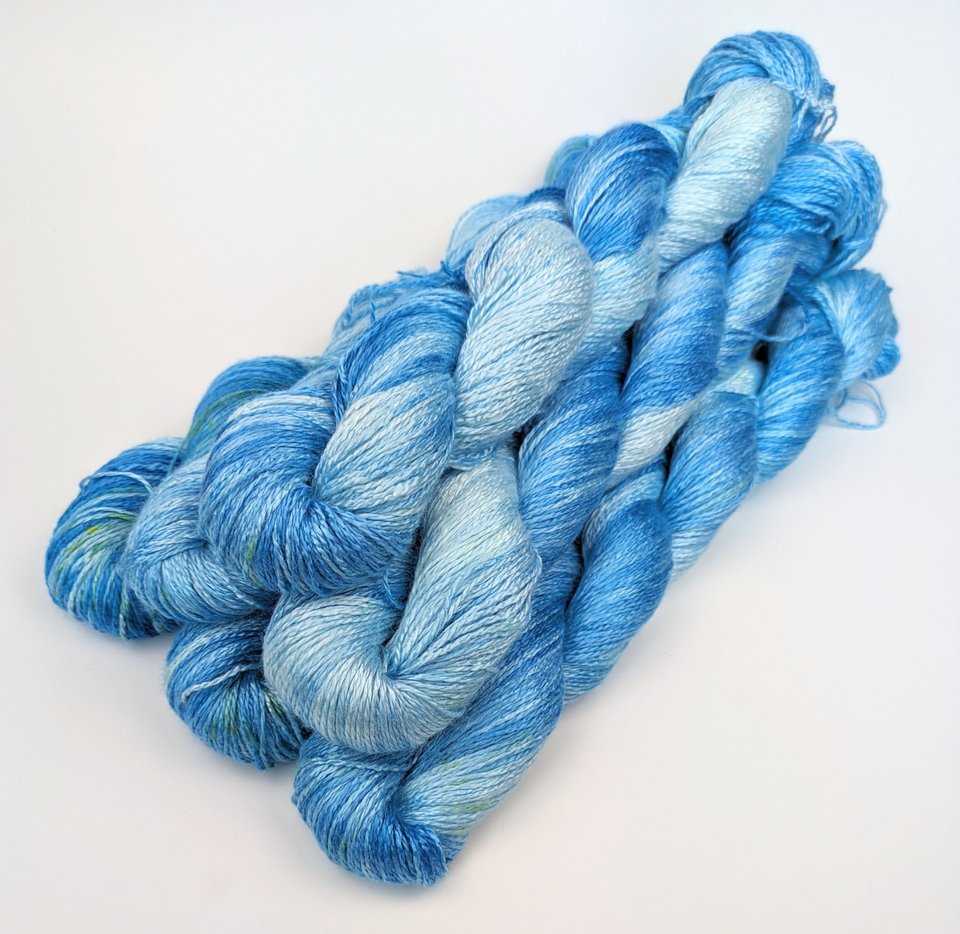 Hand Dyed. Hand Painted Yarn - Bamboo - Fingering Weight Yarn - Sailboat