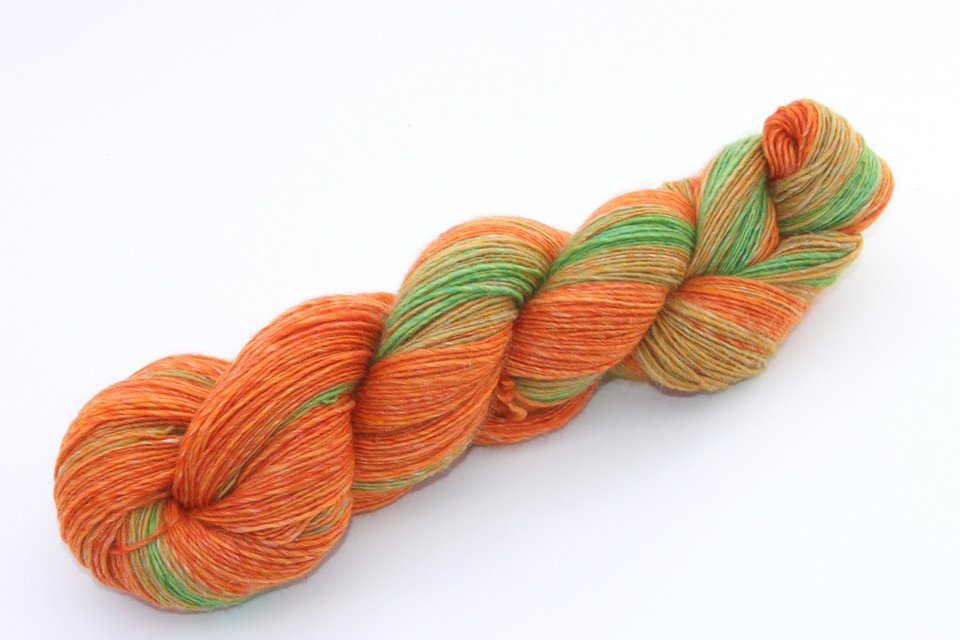 Handspun Hand Dyed Yarn - Fingering / Sock Yarn- Merino / Silk - Wheatfield