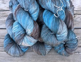 Hand Dyed. Hand Painted Yarn - Mulberry Silk - Fingering Weight Yarn - Bionic