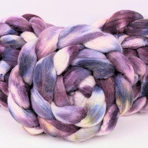 Hand Painted Top / Roving | Merino / Cashmere / Silk | Berry Crumble