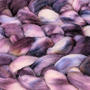 Hand Painted Top / Roving | Merino / Cashmere / Silk | Berry Crumble