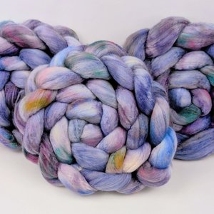 Hand Painted Top / Roving | Merino / Cashmere / Silk | Enchanted