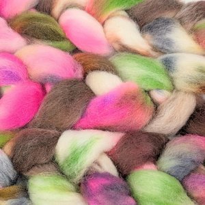 Hand Painted Top / Roving | Finnish | Wild Rose
