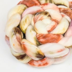 Hand Painted Top / Roving | SW Merino / Bamboo / Nylon | Woodland Dream