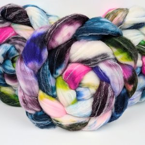 Hand Painted Top / Roving | SW Merino / Bamboo / Nylon | Jazzercise