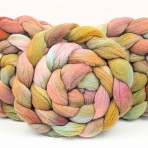 Hand Painted Top / Roving | Polwarth | Elderwood