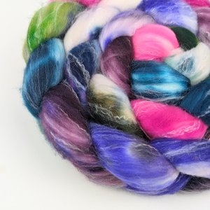 Hand Painted Top / Roving | SW Merino / Bamboo / Nylon | Jazzercise