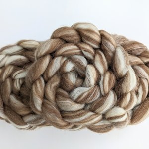 Shetland - Natural Roving - Undyed Combed Top - Blended Natural Colours