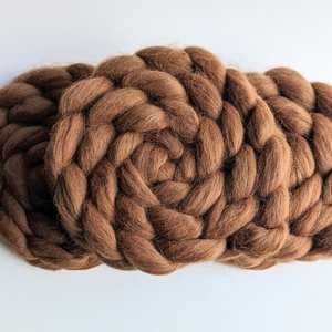 Warm Brown Baby Alpaca - Undyed Combed Top - Natural Roving - Spinning Fiber