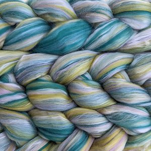 Merino Roving / Combed Top - Spinning Fiber - Custom Blended - Water Lily