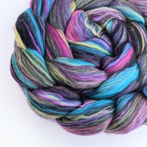 Merino Roving / Combed Top - Spinning Fiber - Custom Blended -  Black Magic