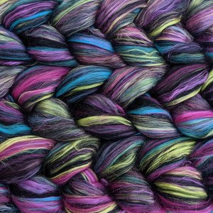 Merino Roving / Combed Top - Spinning Fiber - Custom Blended -  Black Magic