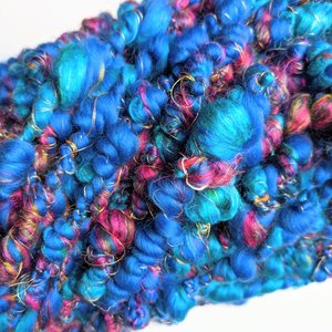 Handspun Art Yarn | Merino / Silk / Sari Silk | Coil Yarn