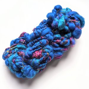 Handspun Art Yarn | Merino / Silk / Sari Silk | Coil Yarn