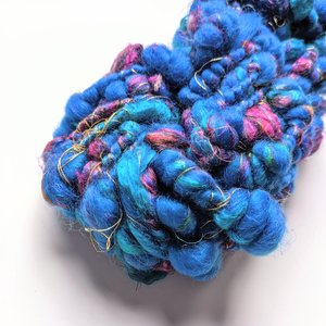 Handspun Art Yarn | Merino / Silk / Sari Silk | Coil Yarn