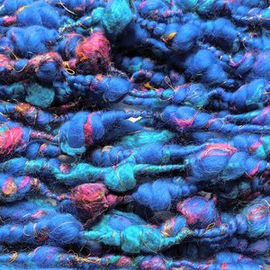 Handspun Art Yarn | Merino / Silk / Sari Silk | Coil Yarn