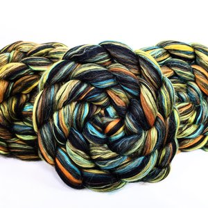 Merino Roving / Combed Top - Spinning Fiber - Custom Blended -  Space Invaders