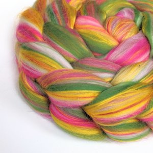 Merino Roving / Combed Top - Spinning Fiber - Custom Blended - Hungry Hungry Hippos