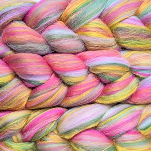 Merino Roving / Combed Top - Spinning Fiber - Custom Blended - Hungry Hungry Hippos