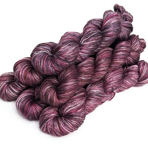 Hand Dyed. Hand Painted Yarn - Mulberry Silk - Fingering Weight Yarn - Pink Panther