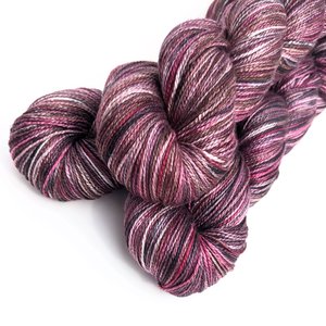 Hand Dyed. Hand Painted Yarn - Mulberry Silk - Fingering Weight Yarn - Pink Panther