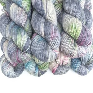 Hand Dyed. Hand Painted Yarn - BFL / Silk / Stellina - Silence