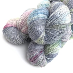 Hand Dyed. Hand Painted Yarn - BFL / Silk / Stellina - Silence