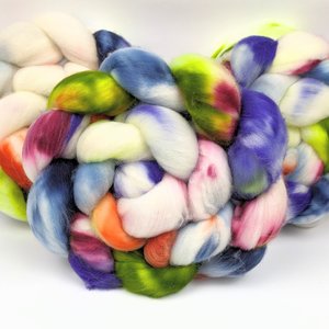 Hand Painted Top / Roving | Superwash 18.5 Micron Merino | Splat