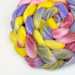 Hand Painted Top / Roving | Polwarth / Bamboo / Nylon | Sweet Tarts