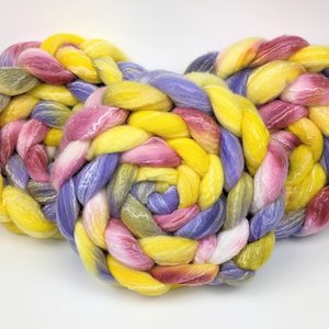 Hand Painted Top / Roving | Polwarth / Bamboo / Nylon | Sweet Tarts