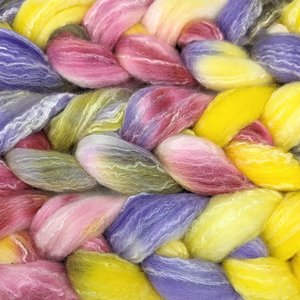 Hand Painted Top / Roving | Polwarth / Bamboo / Nylon | Sweet Tarts